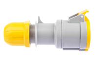 3133240 Scame IP44 Yellow Cable Mount 2P + E Industrial Power Socket, Rated At 32A, 110 V