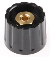 463-8508 RS PRO 21.3mm Black Potentiometer Knob for 6mm Shaft