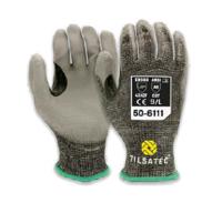 50-6111-08 Tilsatec Black, Grey HPPE, Polyamide, Polyethylene Terephthalate, Spandex, Steel Glove, Size 8, Polyurethane Coating
