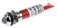 211-904 RS PRO Red Panel Mount Indicator, 12V, 8mm Mounting Hole Size, Solder Tab Termination, IP67