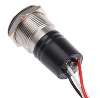 mpi002flbl24 Bulgin MPI002 Series Illuminated Push Button Switch, Momentary, Panel Mount, 19.2mm Cutout, SPST, Blue LED, IP66