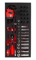 833-5935 RS PRO 52-Piece Metric 1/4 in Deep Socket/Standard Socket/Allen Key/Bit Set with Ratchet