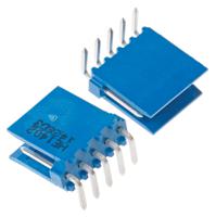 281698-5 TE Connectivity AMPMODU HE14 Series Right Angle Through Hole PCB Header, 5 Contact(s), 2.54 mm Pitch, 1 Row, Shrouded
