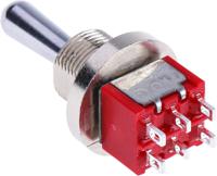 394-447 RS PRO Toggle Switch, Panel Mount, (On)-Off-(On), DPDT, Solder Terminal, 120 ac/dc, 28V ac/dc