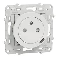 s520089 Schneider Electric White 1 Gang Plug Socket, 2 Poles, 16A, French 2P