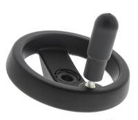 78621 Elesa Black Technopolymer Hand Wheel, 124mm diameter