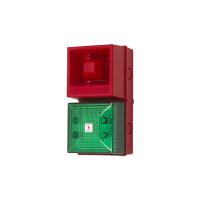 245190 Clifford & Snell YL40 Series Green Sounder Beacon, 48 V dc, IP65, Bulkhead, Flat Wall, 108dB at 1 Metre