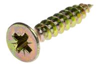 263-1892 RS PRO Pozidriv Countersunk Steel Wood Screw, Yellow Passivated, Zinc Plated, 4.5mm Thread, 25mm Length