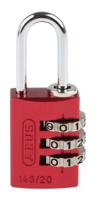 14520-red ABUS 145/20 Combination Weatherproof Aluminium, Steel Safety Padlock, 3mm Shackle, 20mm Body