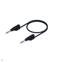 938125100 Hirschmann Test & Measurement 2 mm Connector Test Lead, 6A, 30 V ac, 60V dc, Black, 1m Lead Length