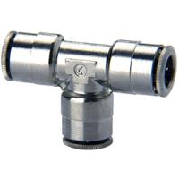 6540-8 Camozzi 6000 Series Tee Tube-to-Tube Adaptor, 8 mm to 8 mm, Tube-to-Tube Connection Style, 6540 8