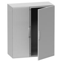 nsypla10123g Schneider Electric PanelSeT Series Fibreglass Reinforced Polyester Double-Door-Door Floor Standing Enclosure, Opaque