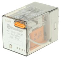 601280120040 Finder Plug In Power Relay, 12V ac Coil, 10A Switching Current, DPDT