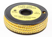 812-0878 RS PRO Slide On Cable Markers, Black on Yellow, Pre-printed "N", 3 → 4.2mm Cable