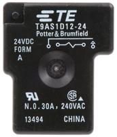 t9as1d12-24-1-1393210-8 TE Connectivity PCB Mount Power Relay, 24V dc Coil, 30A Switching Current, SPST