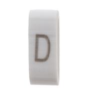 531-07864-hobs85-pvc-wh HellermannTyton HODS85 Slide On Cable Markers, Black on White, Pre-printed "D", 1.8 → 6.3mm Cable, 531-07864