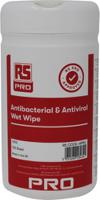 224-6651 RS PRO Wet Anti-Bacterial Wipes, Tub of 100