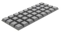 sj5023g 3M Tapered Square PUR Self Adhesive Feet, 20.5mm diameter 20.6mm width x 20.6mm length x 7.6mm height
