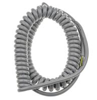 70002699 Lapp ÖLFLEX Coiled 1.5 mm² 5 Core Power Cable, Grey Polyurethane PUR, 0.5m
