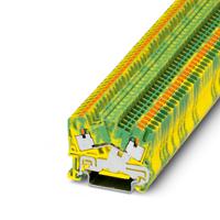 3211867 Phoenix Contact 2-Way PTS 2.5-PE Earth Terminal Block, 26 → 12 AWG Wire, Push In, Polyamide Housing