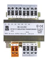 123-2500 RS PRO 100VA DIN Rail Transformer, 208V ac Primary, 2 x 115V Secondary