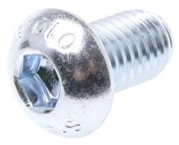 822-9234 RS PRO Bright Zinc Plated Steel Hex Socket Button Screw, ISO 7380, M12 x 20mm