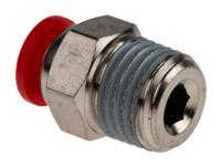 c01250628 Norgren Straight Threaded Adaptor, Push In 6 mm to R 1/4, Threaded-to-Tube Connection Style