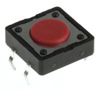 dts21rv APEM Red Button Tactile Switch, SPST 50 mA @ 12 V dc 0mm