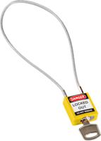 compact-cable-padlock-yellow-40cm-kd Brady Yellow 1-Lock Rugged Reinforced Nylon Body with Sheathed Steel Cable Keyed Padlocks & Safety Padlocks, 4.7mm