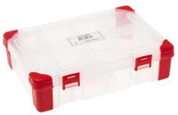 124-6592 RS PRO 9 Cell Transparent Red Polypropylene, Adjustable Compartment Box, 60mm x 235mm x 165mm