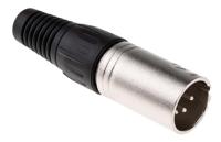 457-908 RS PRO Cable Mount XLR Connector, Male, 250 V ac, 4 Way, Silver Plating