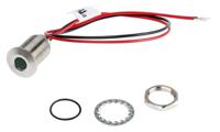 139-3352 RS PRO Green Panel Mount Indicator, 10.8 → 13.2V dc, 10mm Mounting Hole Size, Lead Wires Termination, IP67