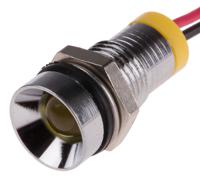 723-9315 RS PRO Yellow Panel Mount Indicator, 2V dc, 8mm Mounting Hole Size, Lead Wires Termination, IP67