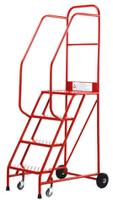 412-034 RS PRO 4 Tread Steel Steps 1m Platform Height, Red