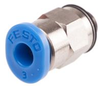 qsm-m5-3 Festo QS Series Straight Threaded Adaptor, M5 Male to Push In 3 mm, Threaded-to-Tube Connection Style, 153302