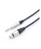 101034301 Van Damme 6.35mm Stereo Jack to Female 3 Pin XLR  Cable, Black, 5m