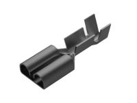 160927-4 TE Connectivity FASTIN-FASTON 250 Black Uninsulated Receptacle Spade Connector, Quick Disconnect Receptacle, 6.35 x