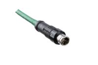 msxs-08bmmm-pl8x02 Amphenol Industrial Male 8 way M12 to Free End Sensor Actuator Cable, 2 m