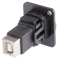 898-7602 RS PRO Straight, Panel Mount, Socket- Single Port Type A to B 2.0 USB Connector