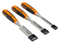 424p-s3-eur Bahco 3 Piece Stainless Steel Wood Chisel Set, 12 mm, 18 mm, 25 mm Blade Width
