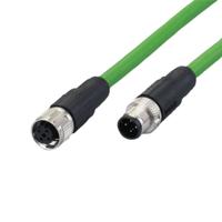 e12424 ifm electronicE124, 20m, Green M12 to Male M12 Female, Shielded, Terminated PVC Sheath