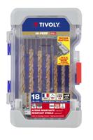 11454170001 Tivoly 18-Piece for Steel, 10mm Max, 2mm Min, HSS Bits