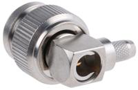 j01010a0005 Telegartner, Plug Cable Mount TNC Connector, 50Ω, Crimp Termination, Right Angle Body