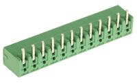 1803374 Phoenix Contact, 3.81mm Pitch, MC 1.5/12-G-3.81, 12 Way, Right Angle, Pluggable Terminal Block, Header, Through Hole,
