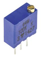 m64w104kb40 Vishay 64W Series 19 (Electrical), 22 (Mechanical)-Turn Through Hole Trimmer Resistor with Pin Terminations, 100kΩ