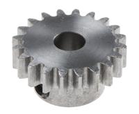 878-7904 RS PRO Steel 20 Teeth Spur Gear, 1 Module, 6mm Bore Diam, 20mm Pitch Diam, 14mm Hub Diam