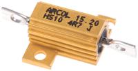 hs10-4r7-j Arcol, 4.7Ω 10W Wire Wound Chassis Mount Resistor HS10 4R7 J ±5%