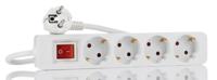 222-2590 RS PRO 5m 4 Socket Schuko Extension Lead, 250 V, IP20