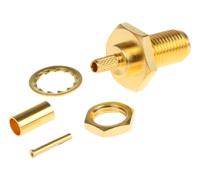 j01151a0001 Telegartner, Jack Panel Mount SMA Connector, 50Ω, Crimp Termination, Straight Body
