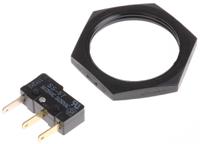 124166641124000 Schurter Illuminated Push Button Switch, Momentary, Panel Mount, 30mm Cutout, SPST, Blue LED, 250V ac, IP40